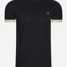 Fred Perry T-shirts  Striped cuff t-shirt - black 