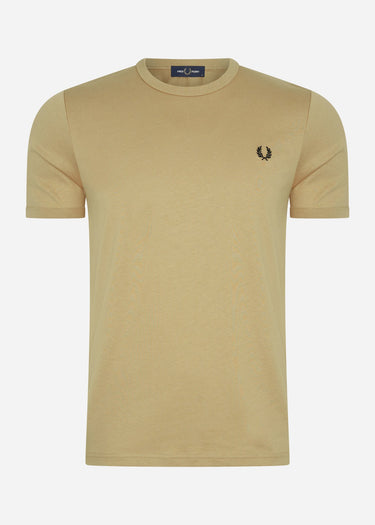 Fred Perry T-shirts  Ringer t-shirt - warm stone black 