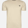 Fred Perry T-shirts  Ringer t-shirt - oatmeal black 