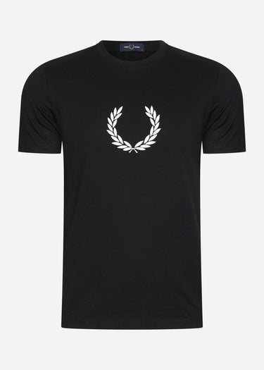 Fred Perry T-shirts  Flocked laurel wreath graphic tee - black 