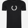 Fred Perry T-shirts  Flocked laurel wreath graphic tee - black 