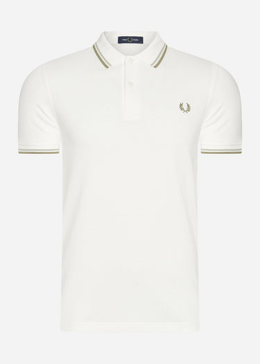 Fred Perry Polo's  Twin tipped Fred Perry shirt - snow white oatmeal white stone 