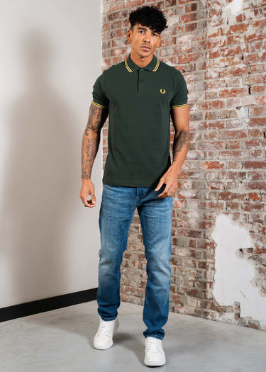 Fred Perry Polo's Twin tipped fred perry polo shirt- Court Green Honeycomb