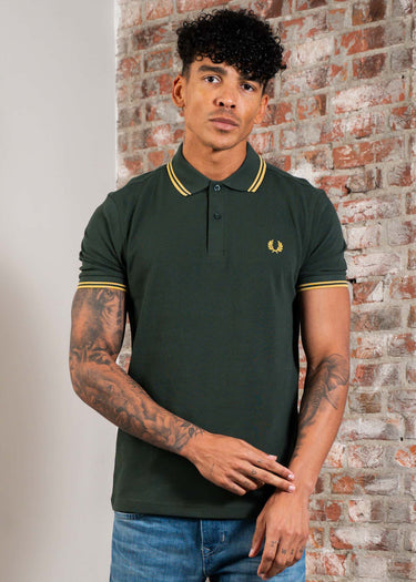 Fred Perry Polo's Twin tipped fred perry polo shirt- Court Green Honeycomb