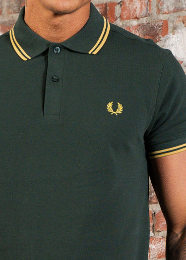 Fred Perry Polo's Twin tipped fred perry polo shirt- Court Green Honeycomb