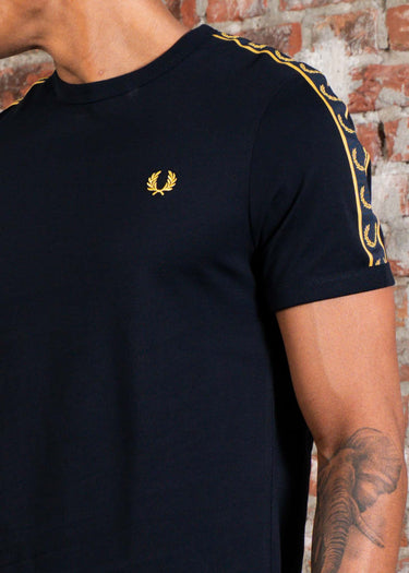 Fred Perry T-shirts Contrast tape ringer t-shirt - navy honeycomb