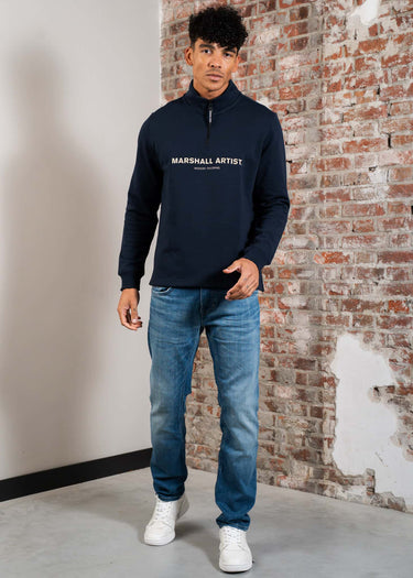 Marshall Artist Truien Costal erosion 1/4 zip - navy