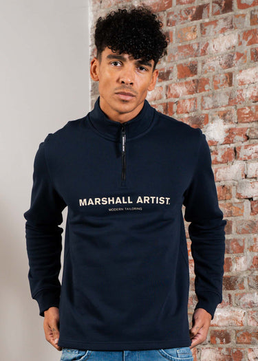 Marshall Artist Truien Costal erosion 1/4 zip - navy