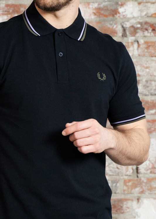 Fred Perry Polo's Twin tipped fred perry polo shirt- Navy Ultra Violet Laurel Wreath Green