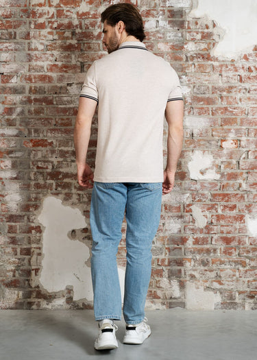 Fred Perry Polo's Twin tipped fred perry polo shirt- porridge marl brick anchor grey