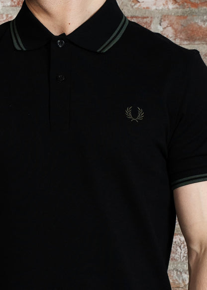 Fred Perry Polo's Twin tipped fred perry polo shirt- Black Court Green