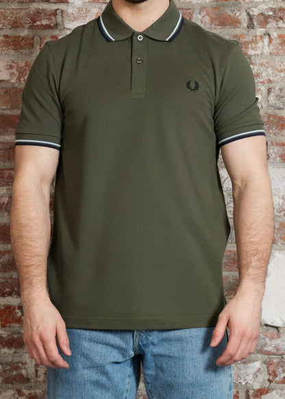 Fred Perry Polo's Twin tipped fred perry polo shirt- Laurel Wreath Green Light Ice