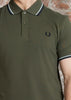 Fred Perry Polo's Twin tipped fred perry polo shirt- Laurel Wreath Green Light Ice