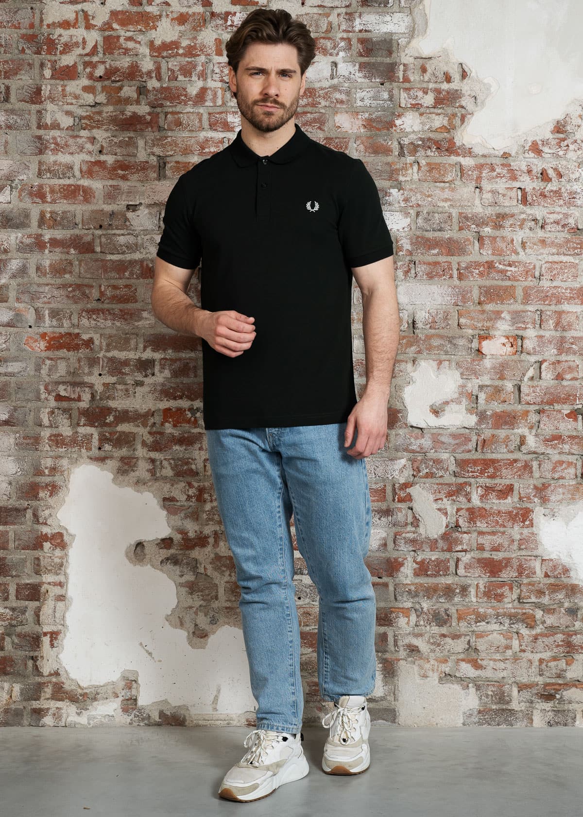 Fred Perry Polo's Plain fred perry shirt - night green snow white