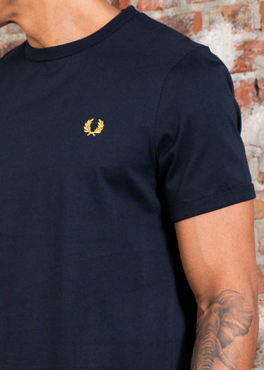Fred Perry T-shirts Ringer t-shirt - navy honeycomb