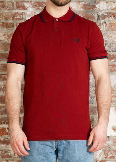 Fred Perry Polo's Twin tipped fred perry polo shirt- burnt red navy