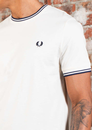 Fred Perry T-shirts Twin tipped t-shirt - ecru tennis blue