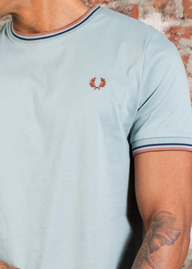 Fred Perry T-shirts Twin tipped t-shirt - Silver Blue Tennis Blue Cinnamon