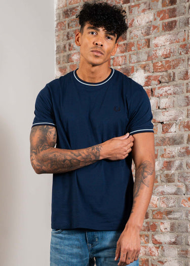 Fred Perry T-shirts Twin tipped t-shirt - Tennis Blue Silver Blue Navy