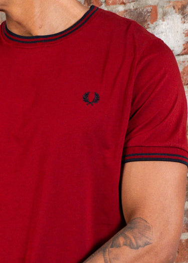Fred Perry T-shirts Twin tipped t-shirt - burnt red navy