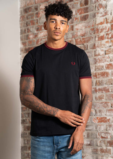Fred Perry T-shirts Twin tipped t-shirt - black burnt red