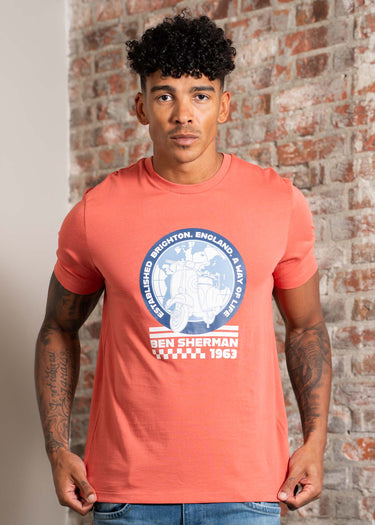 Ben Sherman T-shirts World scooter - cerise