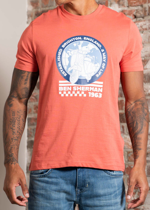 Ben Sherman T-shirts World scooter - cerise