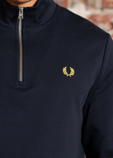 Fred Perry Truien Half zip sweat-shirt - navy ecru honeycomb