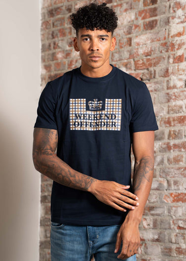 Weekend Offender T-shirts Shevchenko - navy mid house check