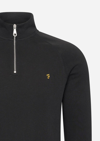 Farah Truien  Sweatshirt jim 1/4 zip - black 