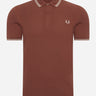 Fred Perry Polo's  Twin tipped fred perry shirt - whisky brown porridge marl porridge marl 