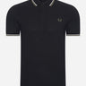 Fred Perry Polo's  Twin tipped fred perry shirt - black ecru laurel wreath green 