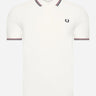 Fred Perry Polo's  Twin tipped fred perry shirt - snow white burnt red navy 