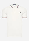 Fred Perry Polo's  Twin tipped fred perry shirt - snow white burnt red navy 