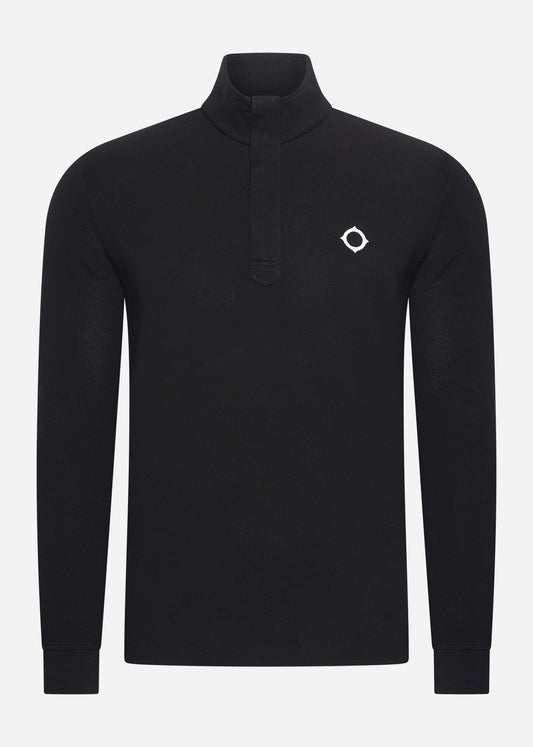 MA.Strum Truien  Ls funnel neck polo - black 