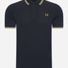 Fred Perry Polo's  Twin tipped fred perry shirt - navy ecru honeycomb 