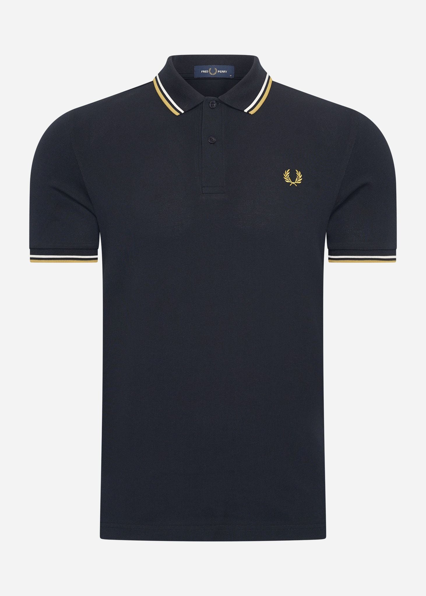 Fred Perry Polo's  Twin tipped fred perry shirt - navy ecru honeycomb 