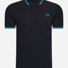 Fred Perry Polo's  Twin tipped fred perry shirt - black lghsmok ocea 