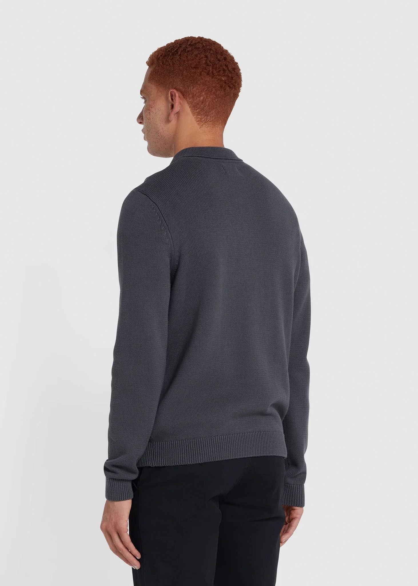 Farah Polo's  Sweater hamlet knit ls polo - charcoal 