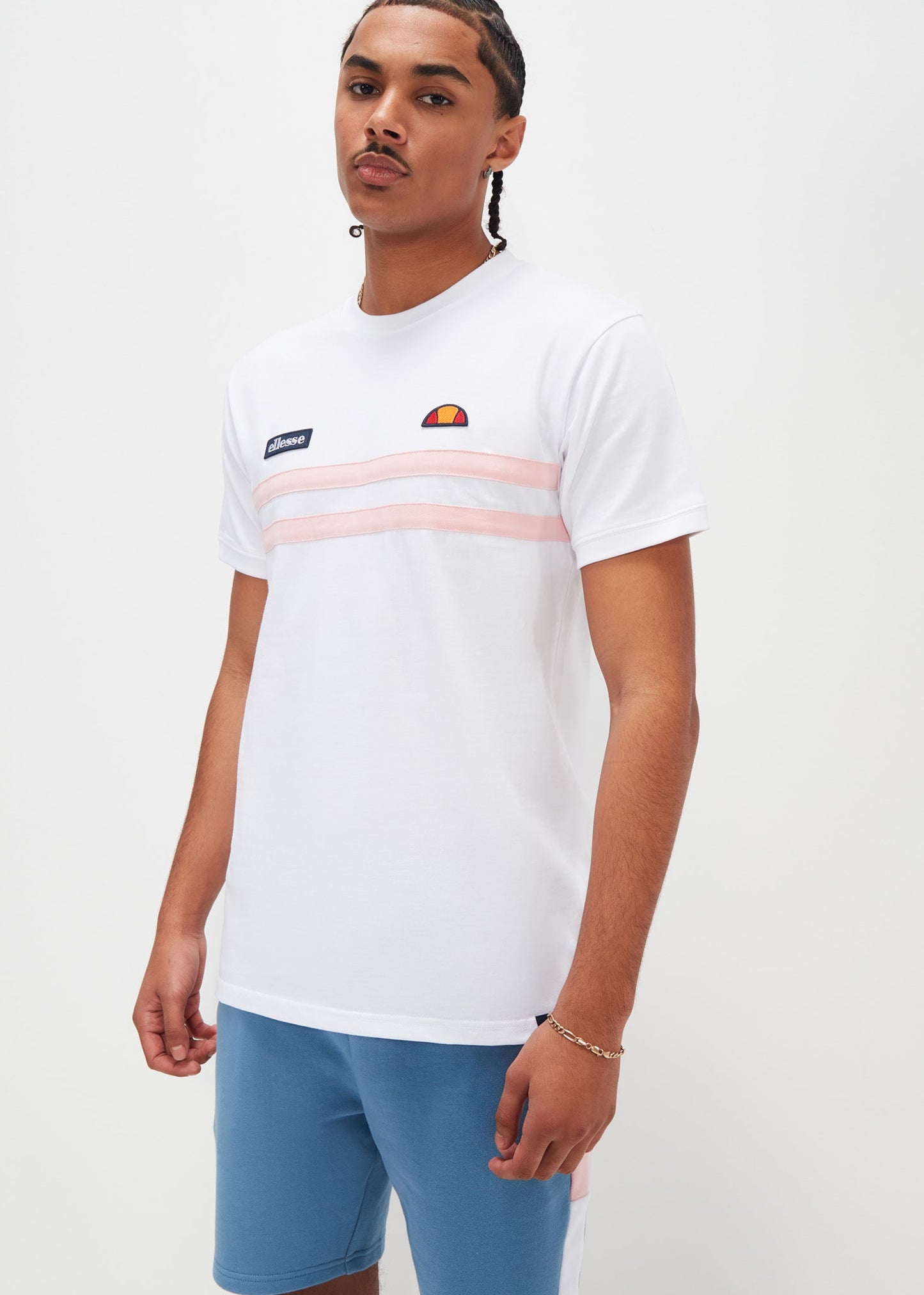 Ellesse T-shirts  Venire tee - white light pink 