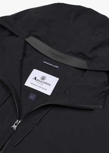 Aquascutum Jassen Hooded stretch windbreaker jacket - black