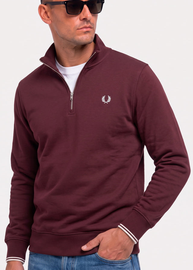 Fred Perry Truien Half zip sweatshirt - oxblood ecru