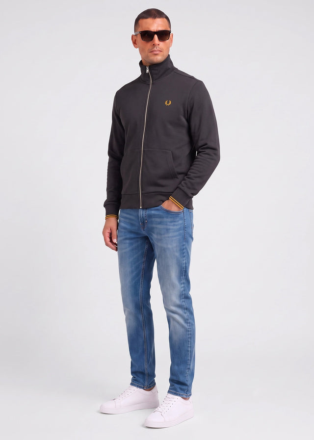 Fred Perry Vesten Hooded zip through sweatshirt - anchor grey golden