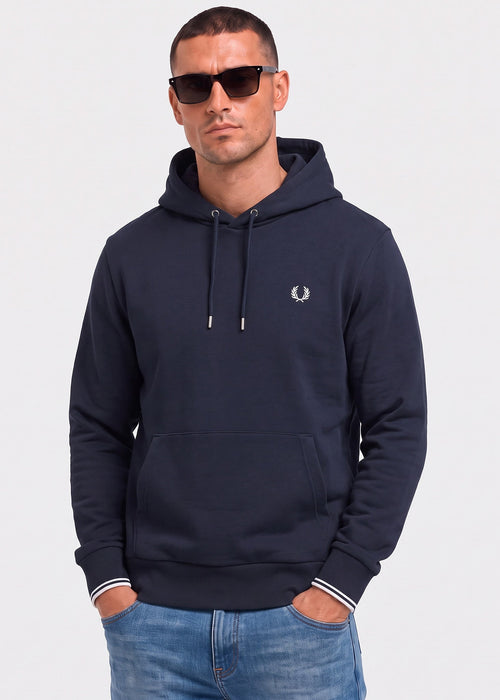 Tipped hooded sweatshirt - navy