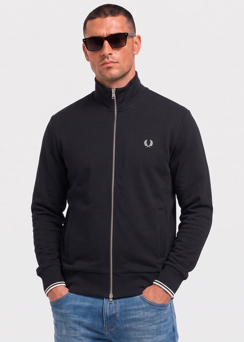 Zip through sweatshirt - black