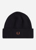 Fred Perry Mutsen  Classic beanie - black whisky 