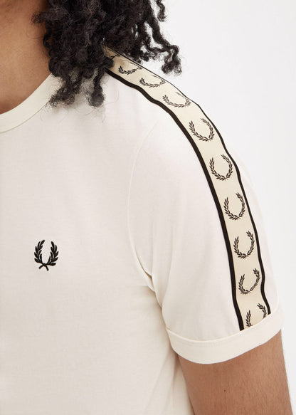 Fred Perry T-shirts  Contrast tape ringer t-shirt - ecru black 