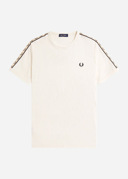 Fred Perry T-shirts  Contrast tape ringer t-shirt - ecru black 