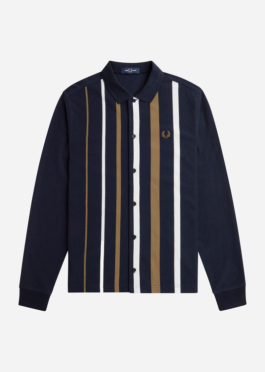 Fred Perry Longsleeve Polo's  Gradient stripe ls polo shirt - navy 