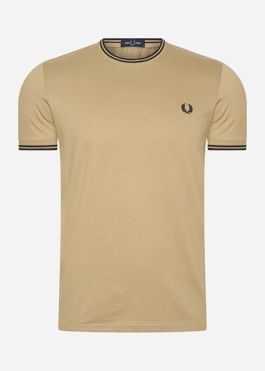 Fred Perry T-shirts  Twin tipped t-shirt - warm stone black 